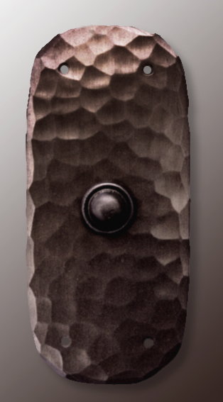 Greene and Greene style hammered copper doorbell button