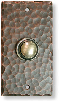 Central Station doorbell button in hammered copper