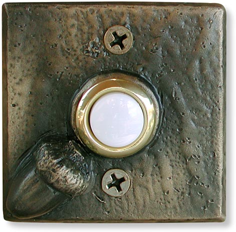 border style doorbell button with acorn