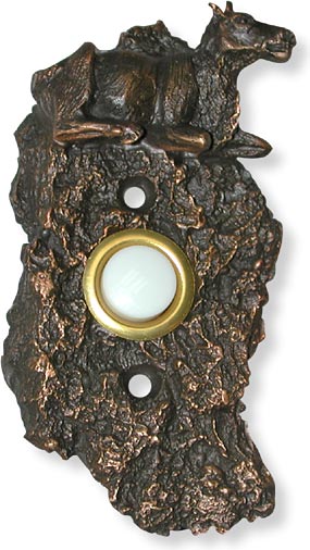 bark with resting elk bell button